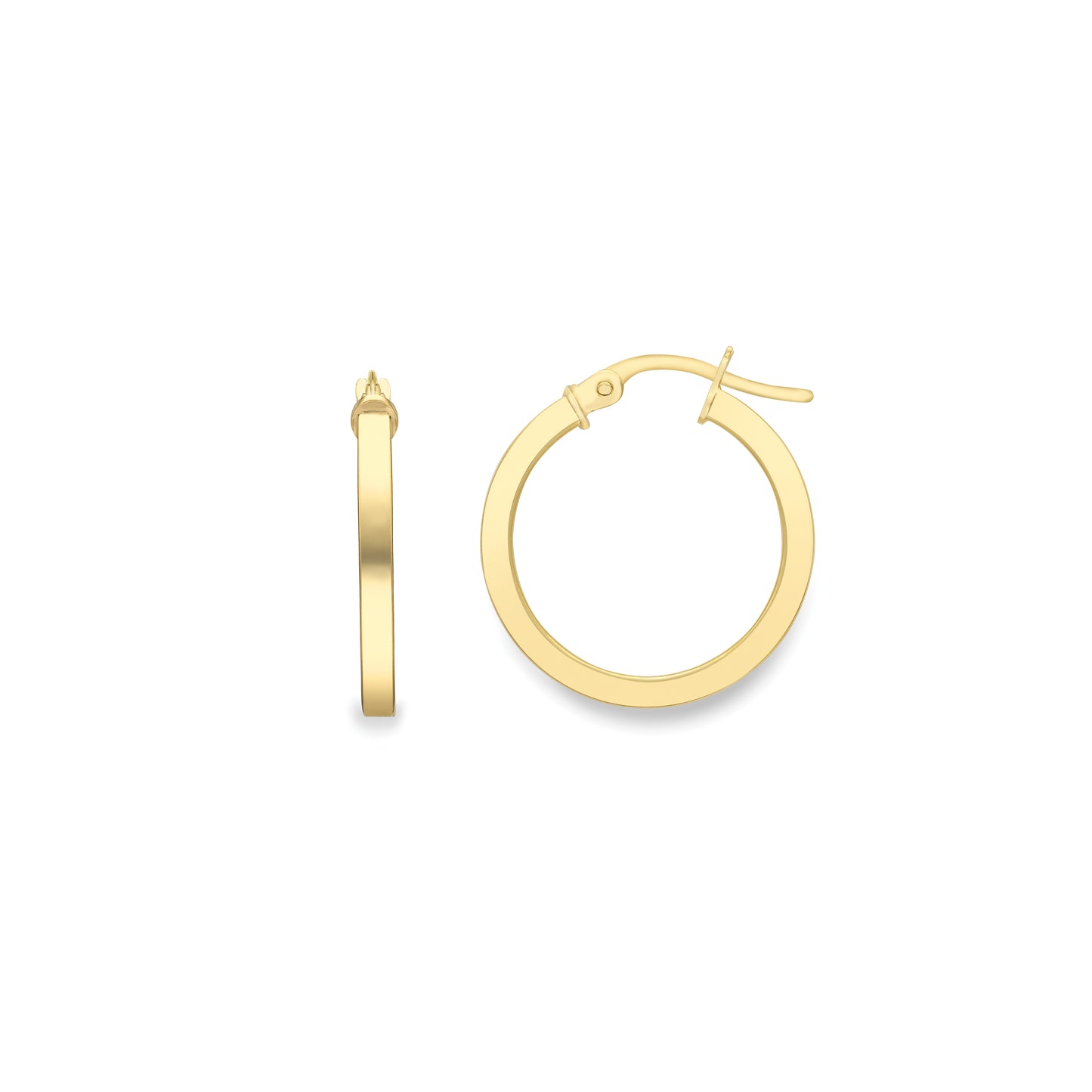 18ct Gold  18ct Square Tube Hoops - EGNR02661