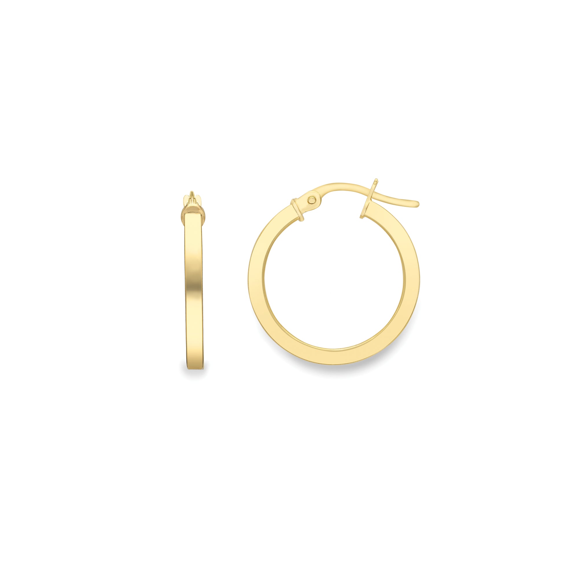 18ct Gold  18ct Square Tube Hoops - EGNR02661