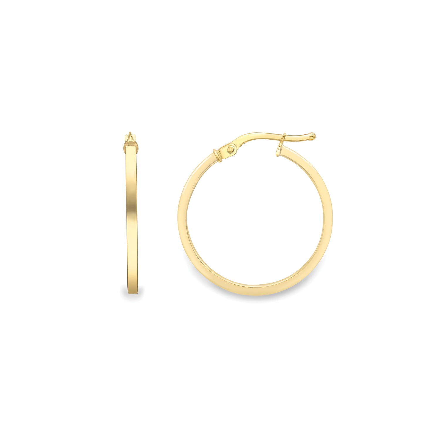 18ct Gold  18ct Square Tube Hoops - EGNR02662