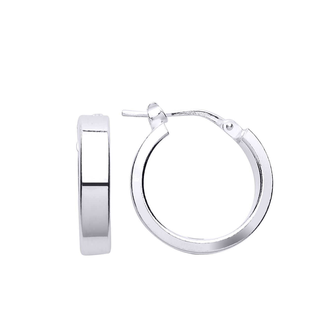 Silver  Square Tube Hoop Earrings 17mm - ER102