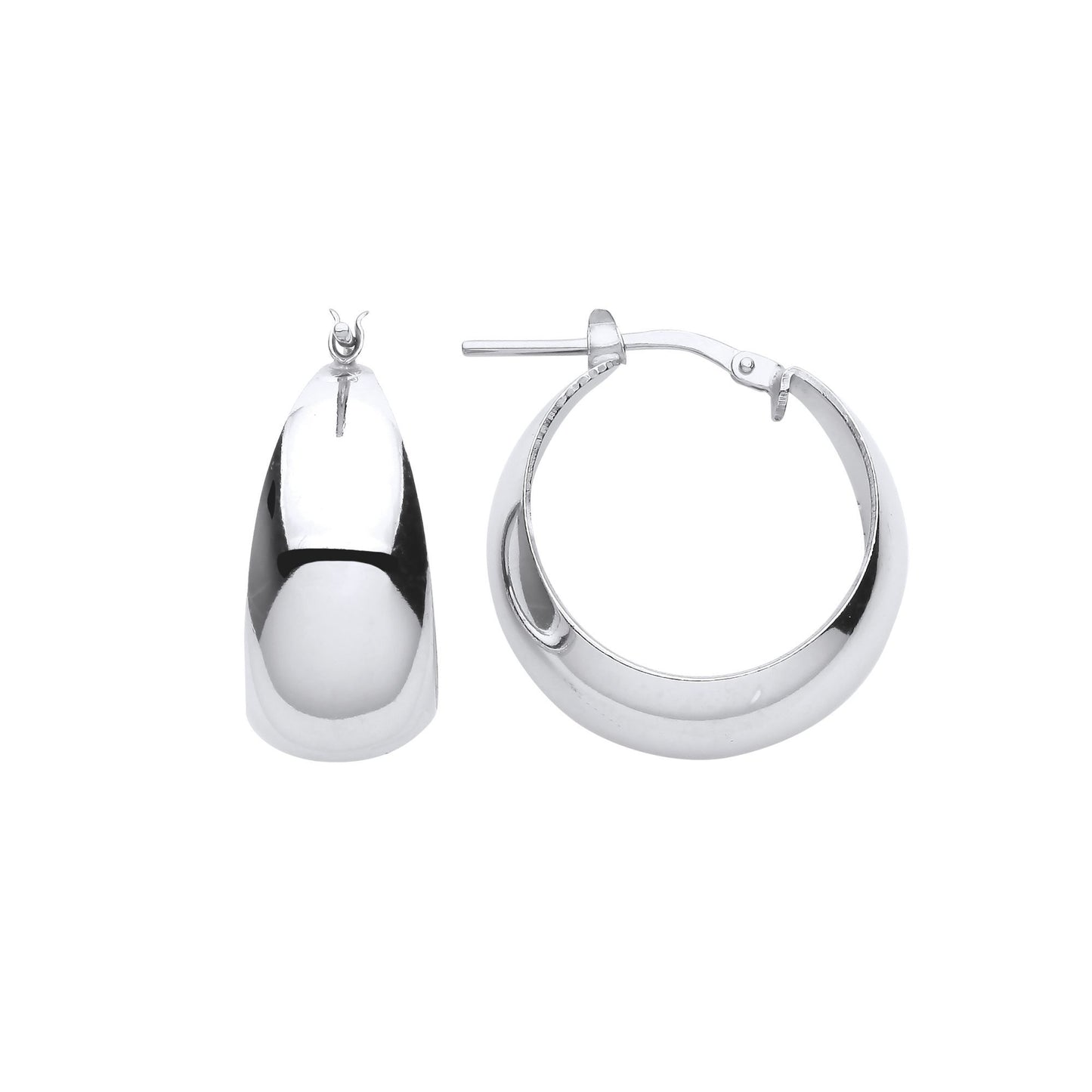 925 Sterling Silver  Graduated Hammock Hoop Creole Earrings - ER134