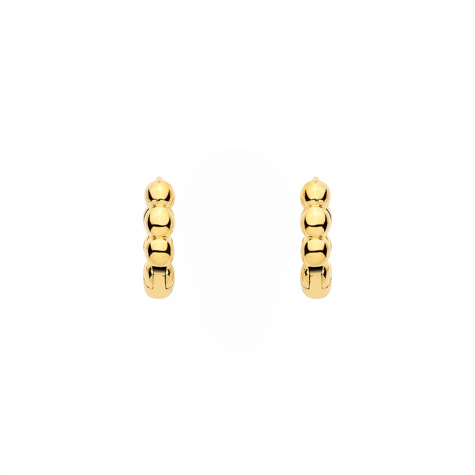 Gold-plated Sterling Silver  Bead Huggie Hoop Earrings - ER216