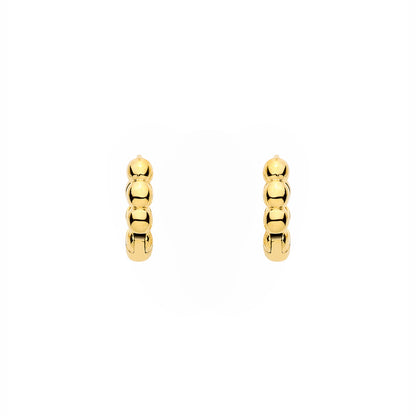 Gold-plated Sterling Silver  Bead Huggie Hoop Earrings - ER216
