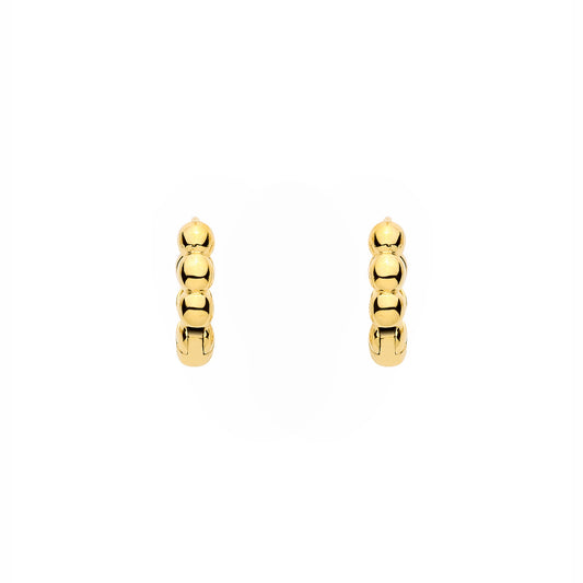 Gold-plated Sterling Silver  Bead Huggie Hoop Earrings - ER216