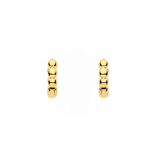 Gold-plated Sterling Silver  Bead Huggie Hoop Earrings - ER216