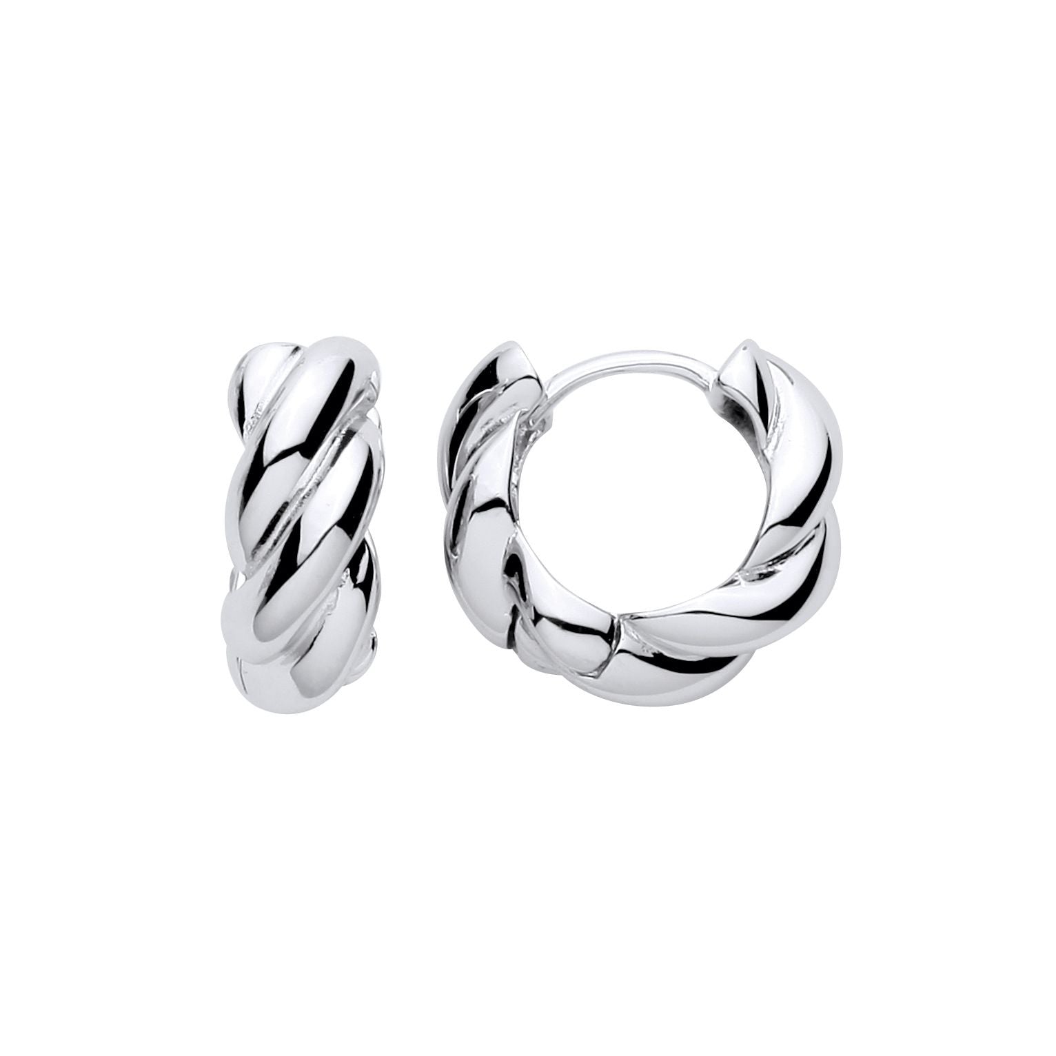 Sterling Silver Twist Hoop Earrings - ER217