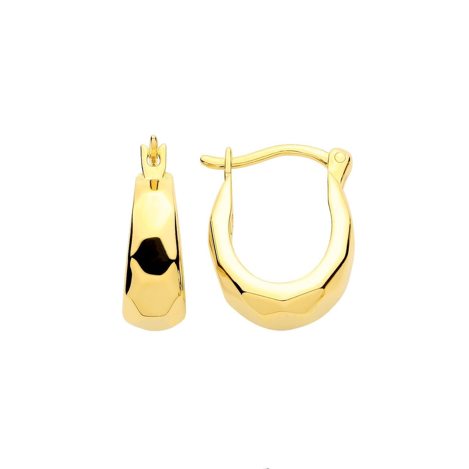 Gilded Silver  Faceted Graduated Teardrop Creole Creole Earrings - ER218