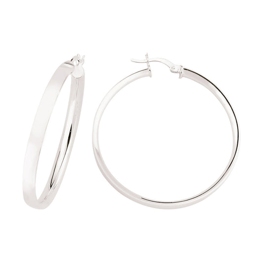 Anti-Tarnish Coated Sterling Silver  Hoop Earrings - ER27