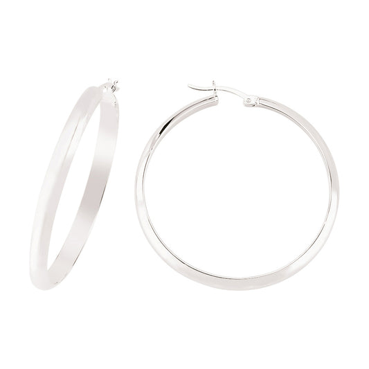 Anti-Tarnish Coated Sterling Silver  Hoop Earrings - ER32
