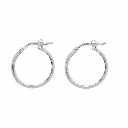 Silver  Round Tube Polished Hoop Earrings 19mm 1mm - ER35