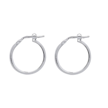 Silver  Round Tube Polished Hoop Earrings 19mm 1mm - ER35