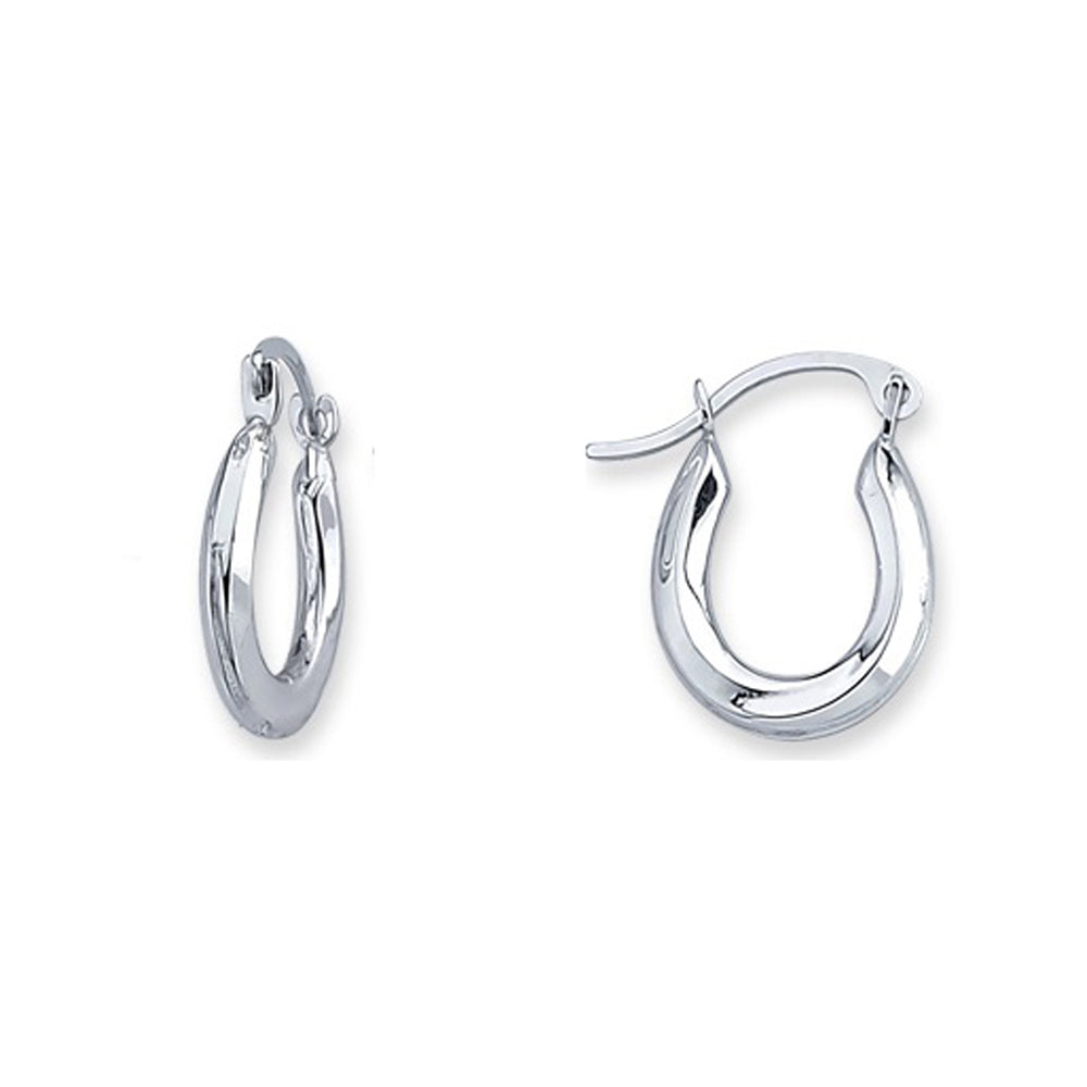Silver  Polished Horseshoe Creole Earrings - ER67