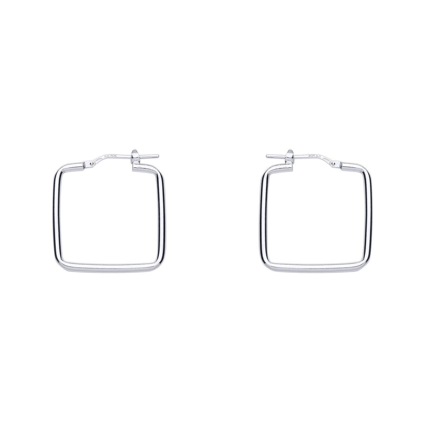 Silver  Square Shape Hoop Earrings 23mm - ER99