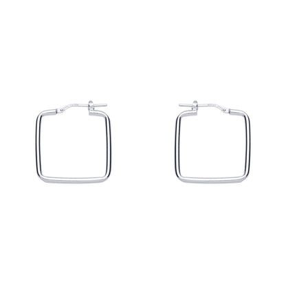 Silver  Square Shape Hoop Earrings 23mm - ER99