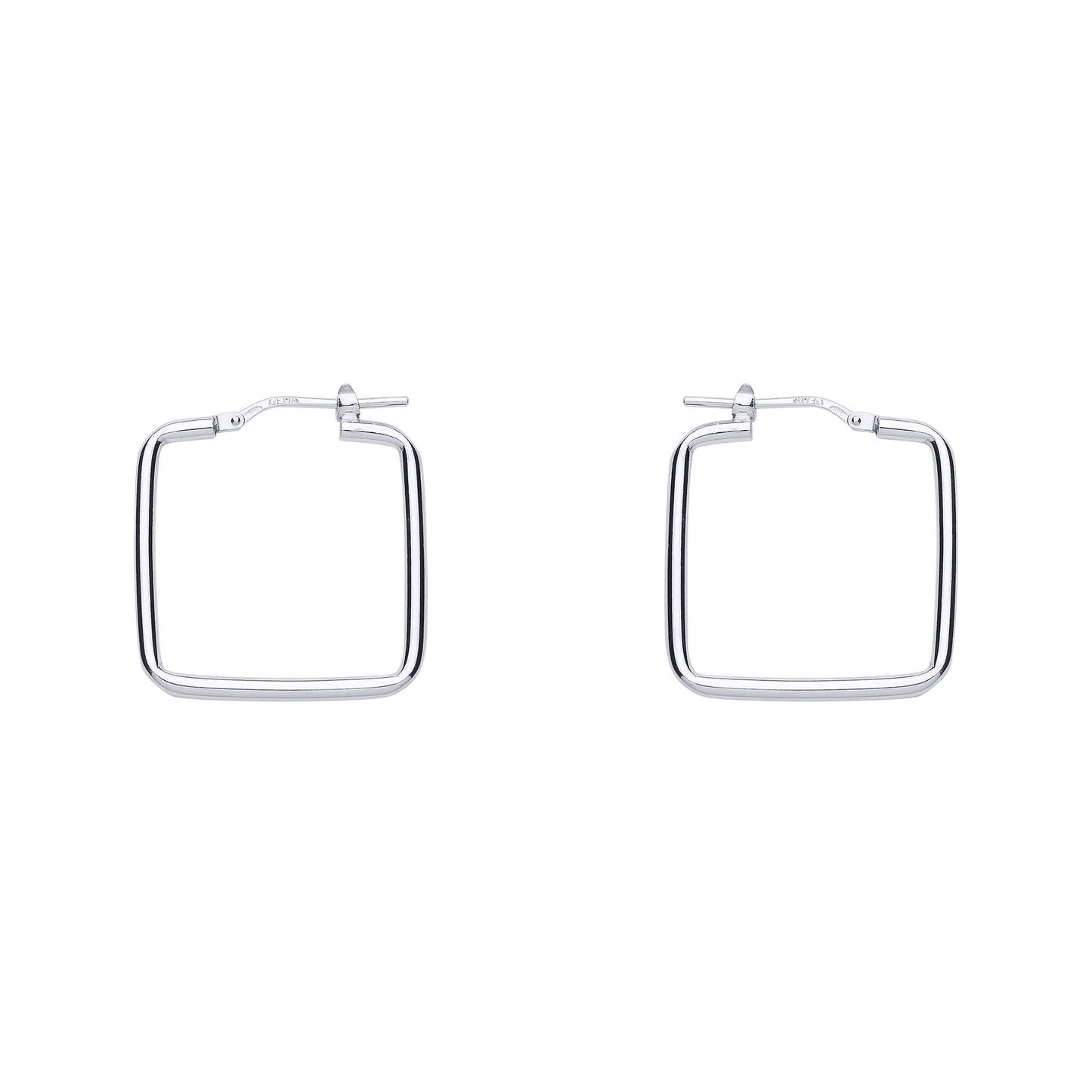 Silver  Square Shape Hoop Earrings 23mm - ER99