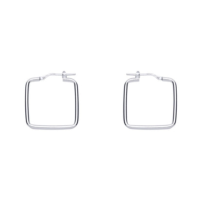 Silver  Square Shape Hoop Earrings 23mm - ER99