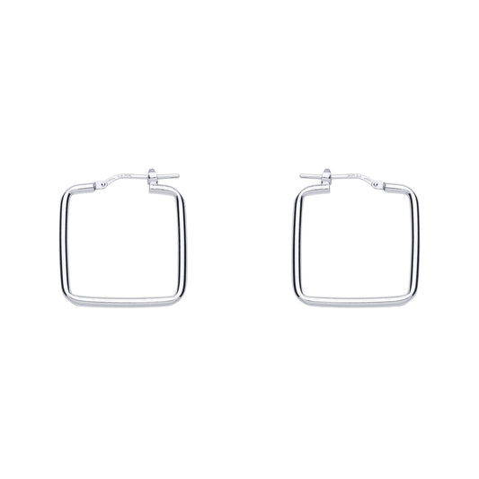 Silver  Square Shape Hoop Earrings 23mm - ER99