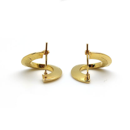 9ct Gold  Hammered "Front and Back" Hoop Earrings - ERNR02231