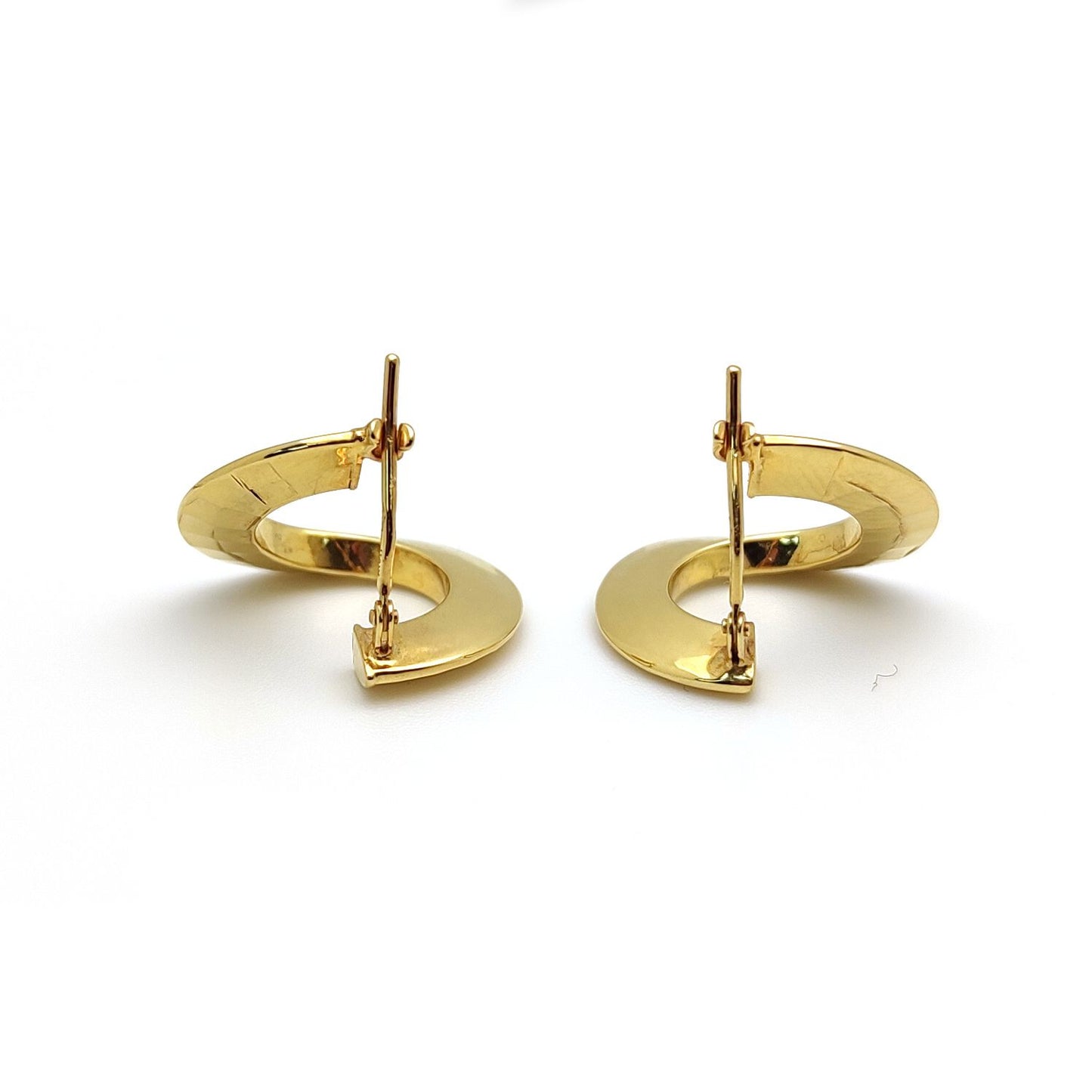 9ct Gold  Hammered "Front and Back" Hoop Earrings - ERNR02231