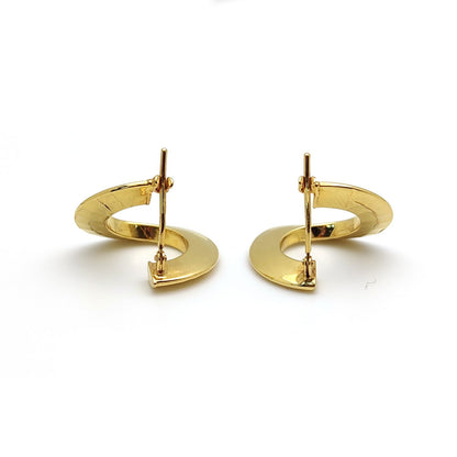 9ct Gold  Hammered "Front and Back" Hoop Earrings - ERNR02231
