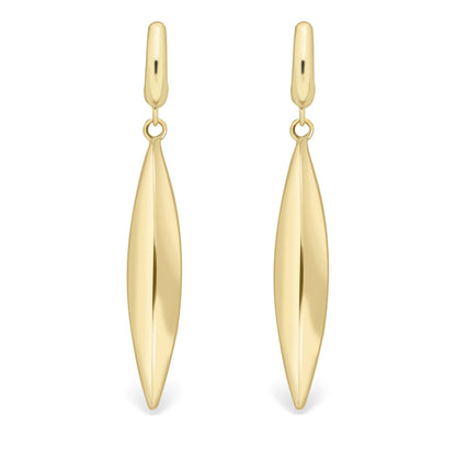 9ct Gold  Knife-edge Torpedo Drop Earrings - ERNR02320