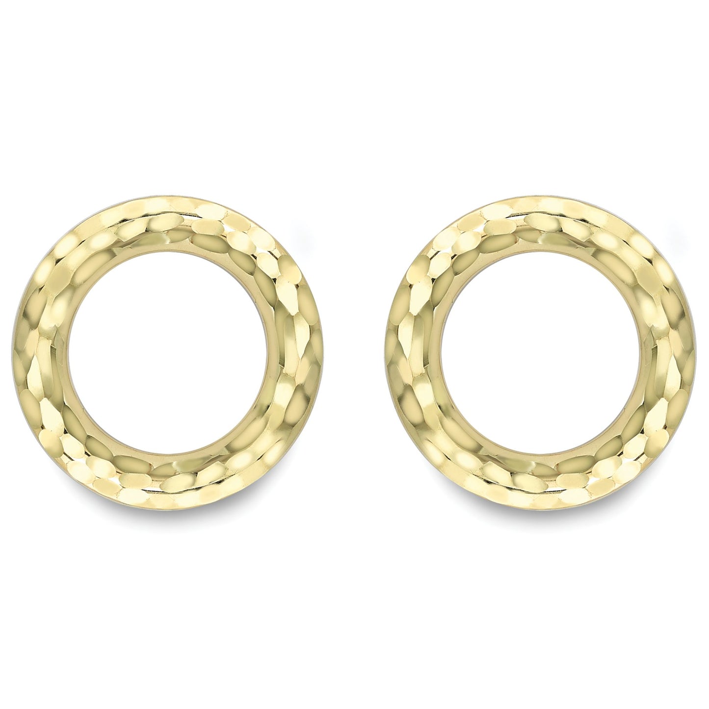 9ct Gold  Reptile Skin Donut Ring Stud Earrings - ERNR02367