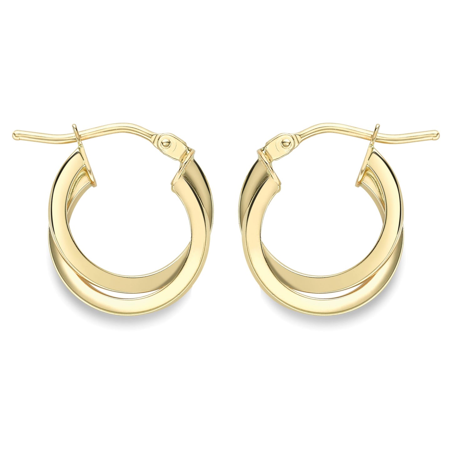 9ct Gold  Square Tube Horseshoe C-Shape Hoop Earrings - ERNR02385