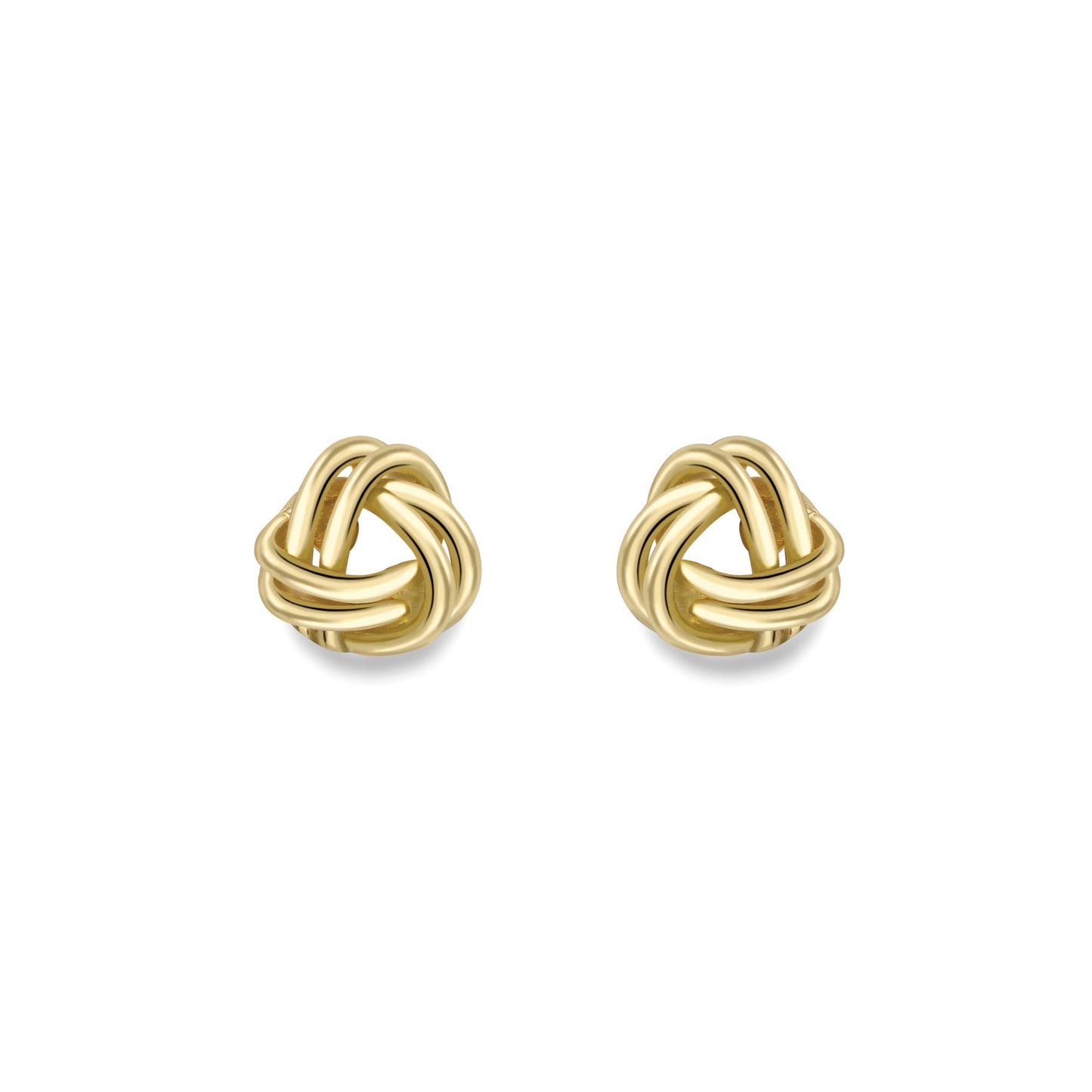 Ladies 9ct Yellow Gold  Double Tube Tri Knot Stud Earrings 5mm - ERNR02400