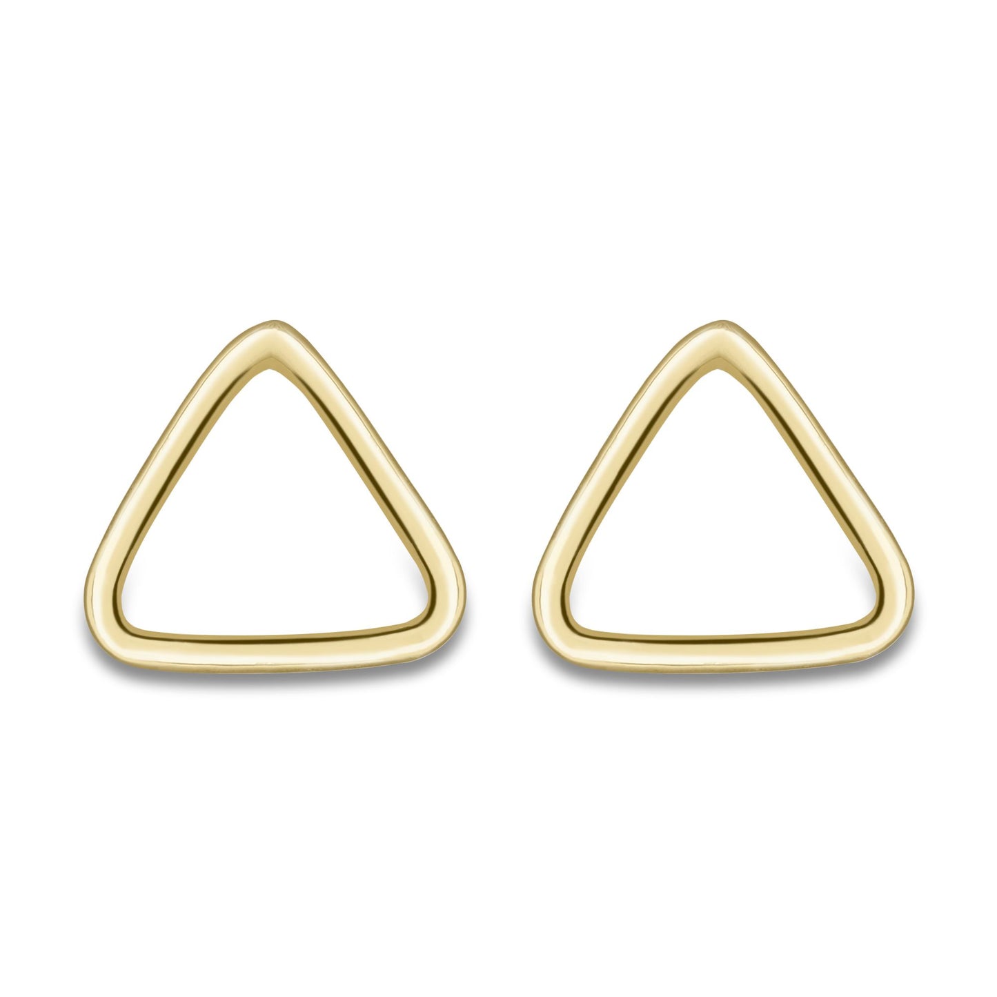 9ct Gold  Open Equilateral Triangle Outline Stud Earrings - ERNR02638