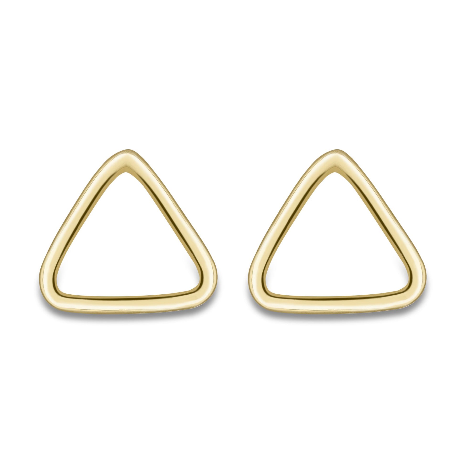 9ct Gold  Open Equilateral Triangle Outline Stud Earrings - ERNR02638