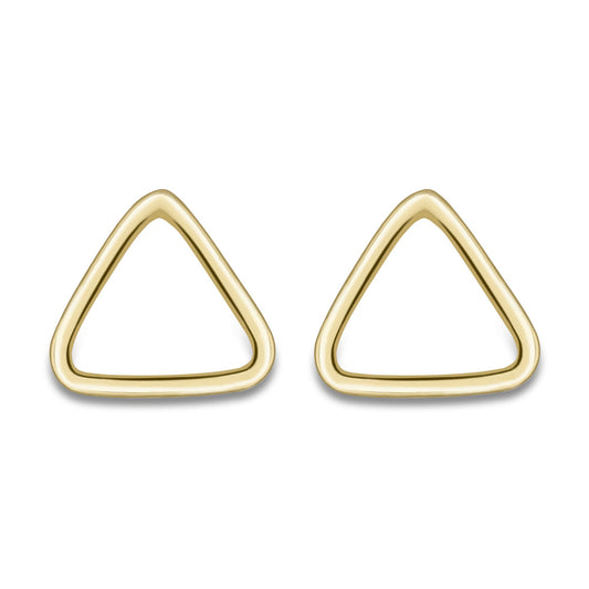 9ct Gold  Open Equilateral Triangle Outline Stud Earrings - ERNR02638
