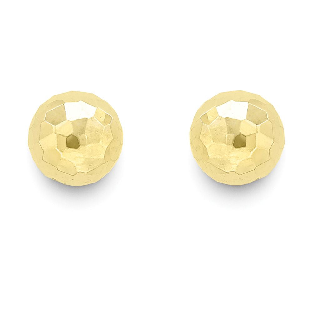9ct Gold  Diamond-cut Ball Stud Earrings - ERNR02978