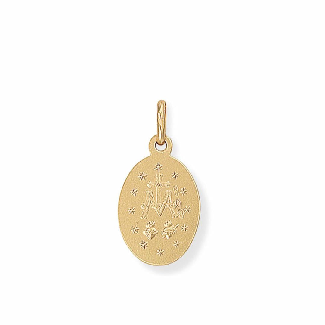 9ct Gold  Madonna (Virgin Mary) Medallion Charm Pendant 9x19mm - FANR02036
