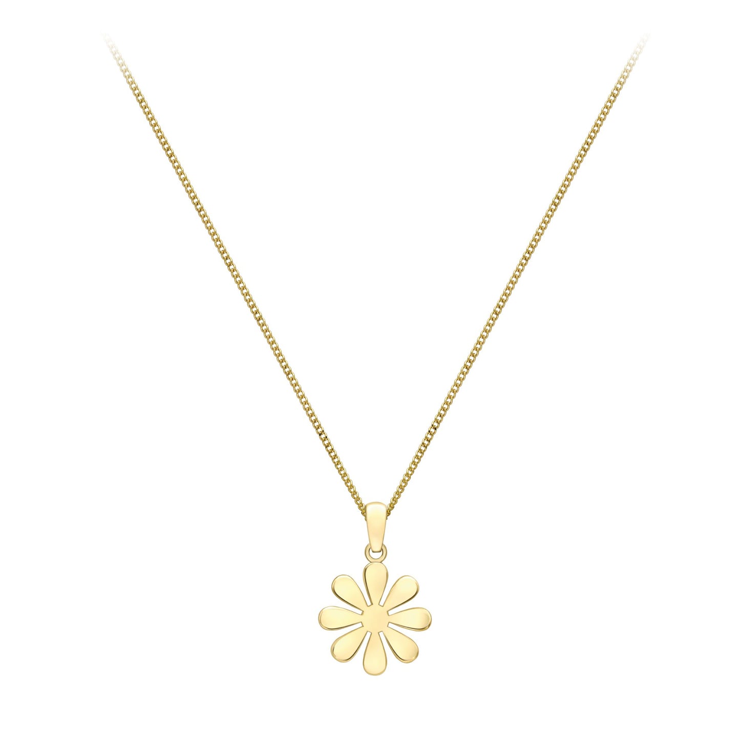 Ladies 9ct Yellow Gold  Hippy Daisy Flower Charm Pendant 11mm - FANR02600