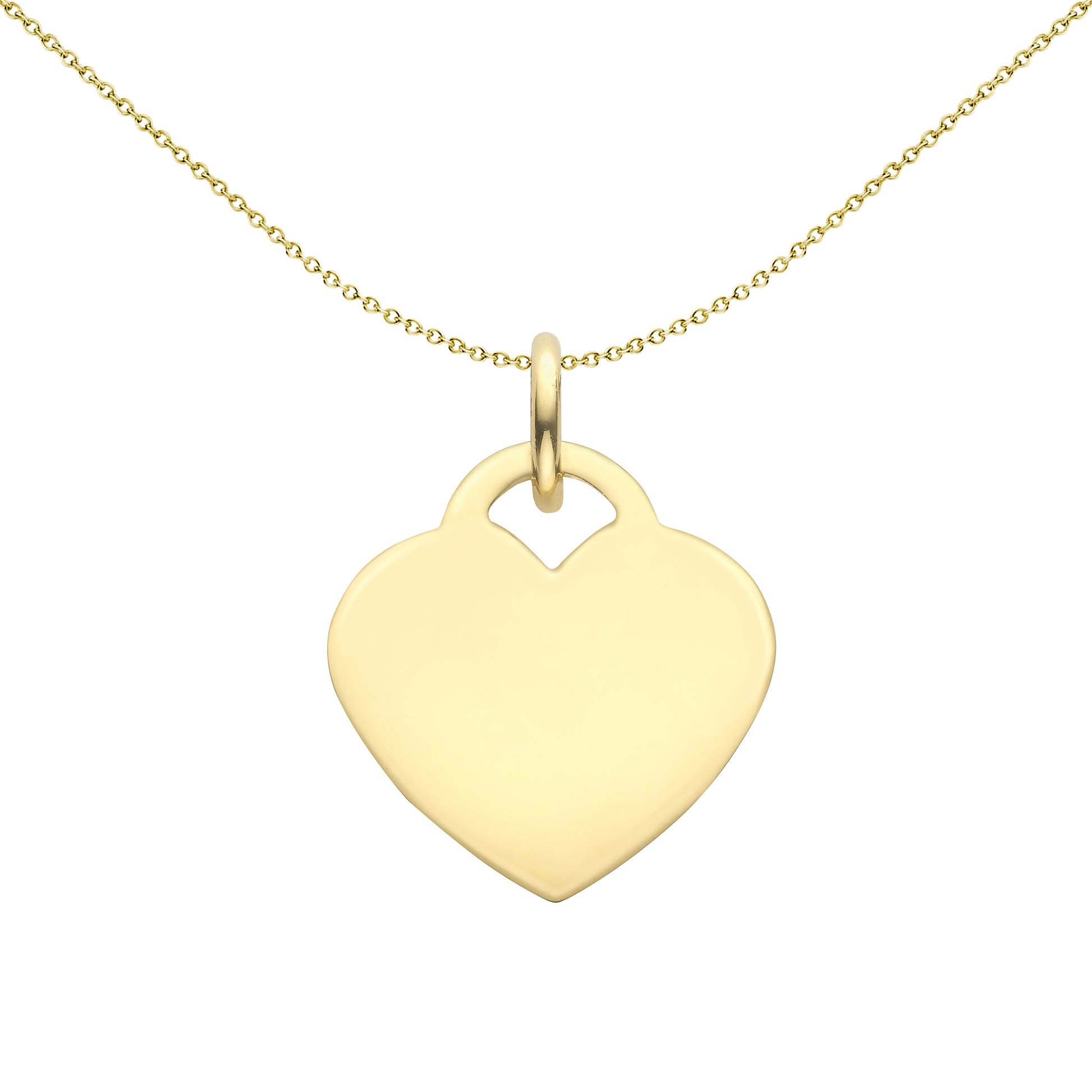 9ct Gold  Heart Shape Tag Pendant - FANR02605