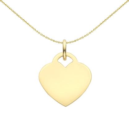 9ct Gold  Heart Shape Tag Pendant - FANR02605