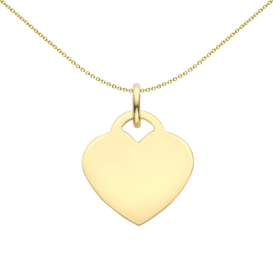 9ct Gold  Heart Shape Tag Pendant - FANR02605