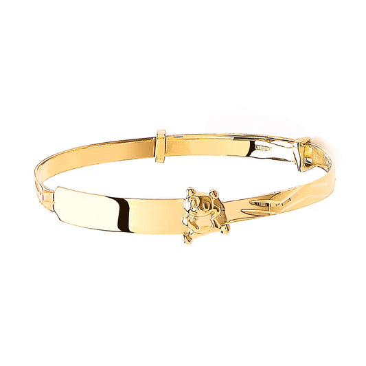 9ct Gold  Expandable Childrens' CZ Bangle - G9BN1006