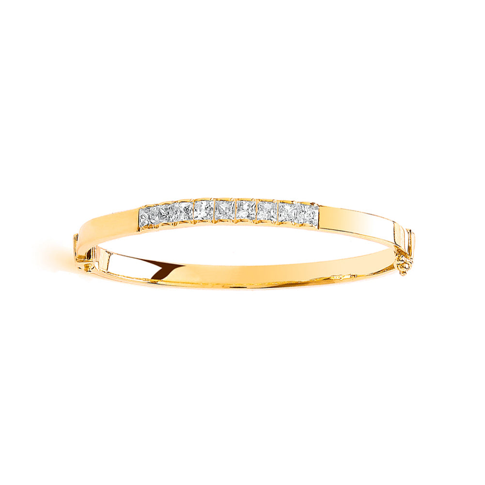 9ct Gold  Childrens' CZ Bangle - G9BN1008