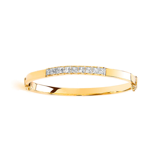 9ct Gold  Childrens' CZ Bangle - G9BN1008