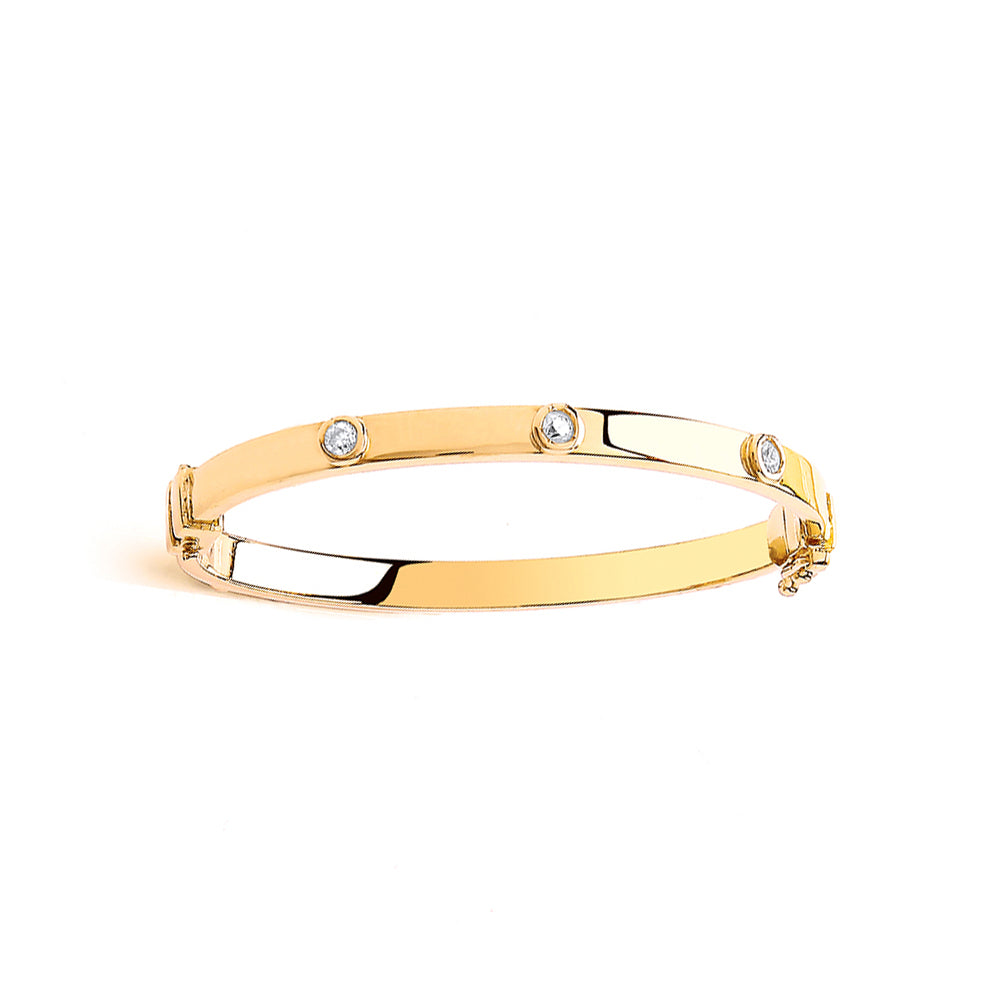 9ct Gold  Childrens' CZ Bangle - G9BN1009