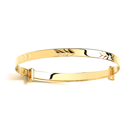 9ct Gold Expandle Engraved Bangle - G9BN1014