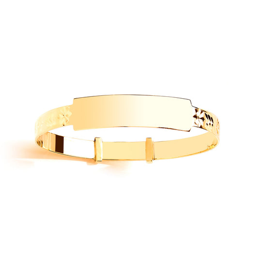 9ct Gold Expandable ID Engraved Bangle - G9BN1017