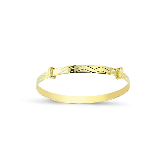 9ct Gold Expandable ID Baby Bracelet Bangle - G9BN1034