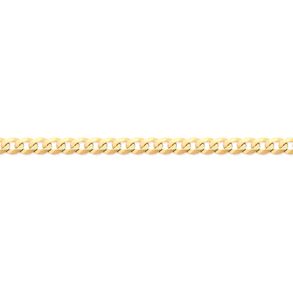 Unisex 9ct Gold  Bevelled Flat Curb Chain Necklace 3mm - G9CH001