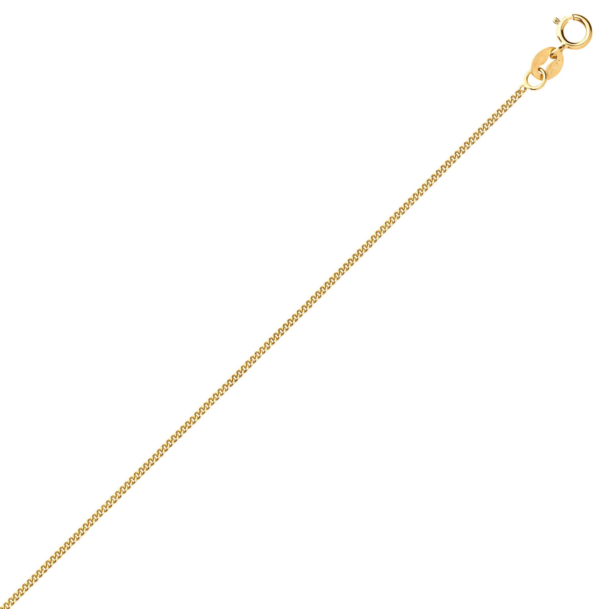 Mens 9ct Gold  Classic Curb Pendant Chain Necklace - G9CH29