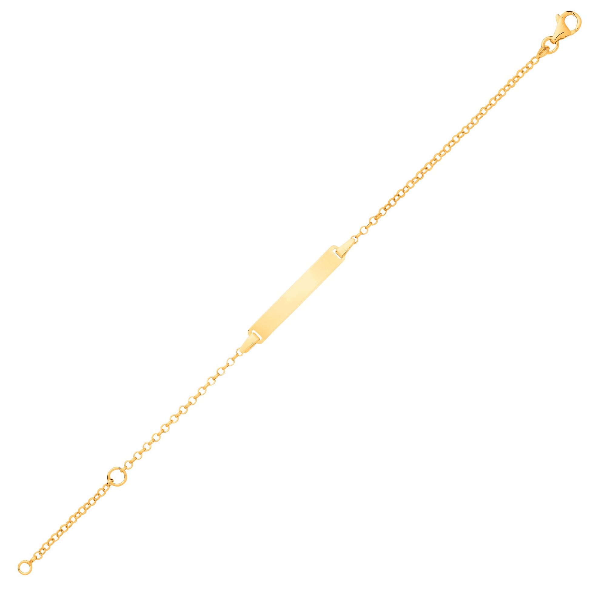 Kids 9ct Gold  Round Belcher Identity ID Bar Bracelet 5 + 1 inch - G9CID0007