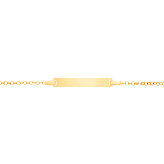 Kids 9ct Gold  Round Belcher Identity ID Bar Bracelet 5 + 1 inch - G9CID0007