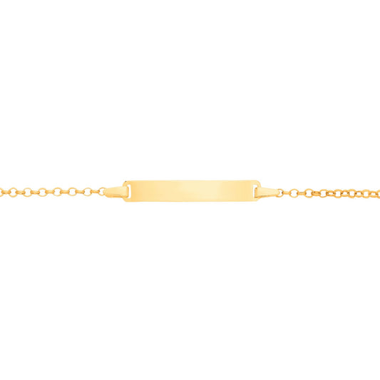 Kids 9ct Gold  Round Belcher Identity ID Bar Bracelet 5 + 1 inch - G9CID0007