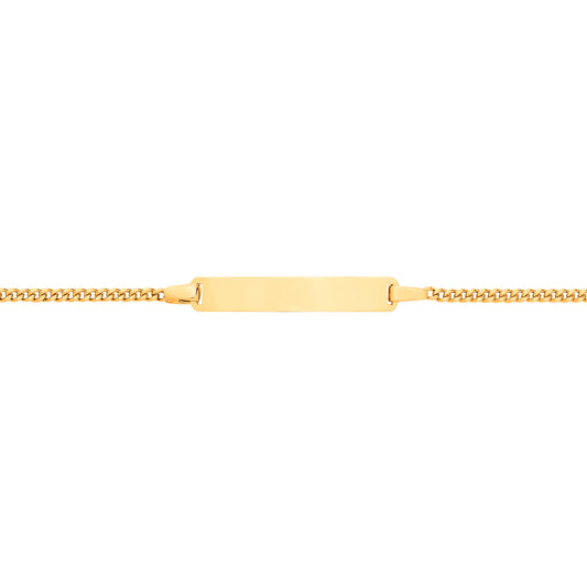 Kids 9ct Gold  Classic Curb Identity ID Bar Bracelet 5 + 1 inch - G9CID0010